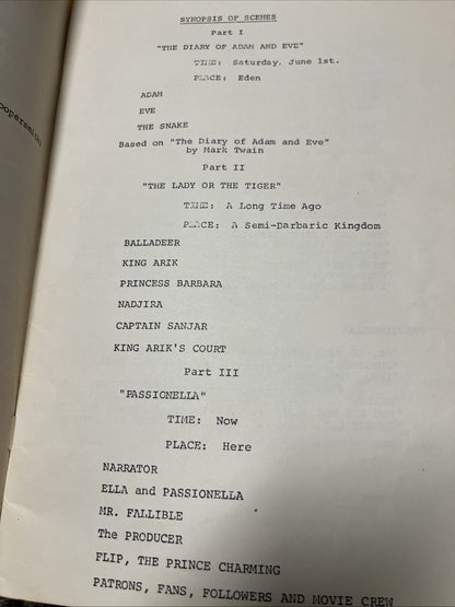 libretto for "The Apple Tree," A New Musical by Jerry Bock & Sheldon Harnick