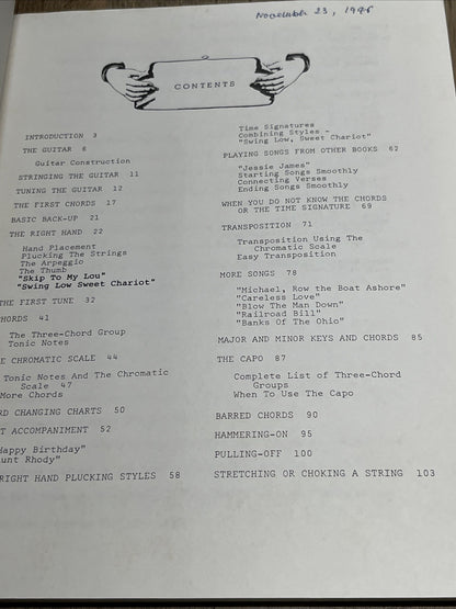BAXTER'S COMPLETE BEGINNING FOLK GUITAR MANUAL By Bob Baxter Excellent Condition