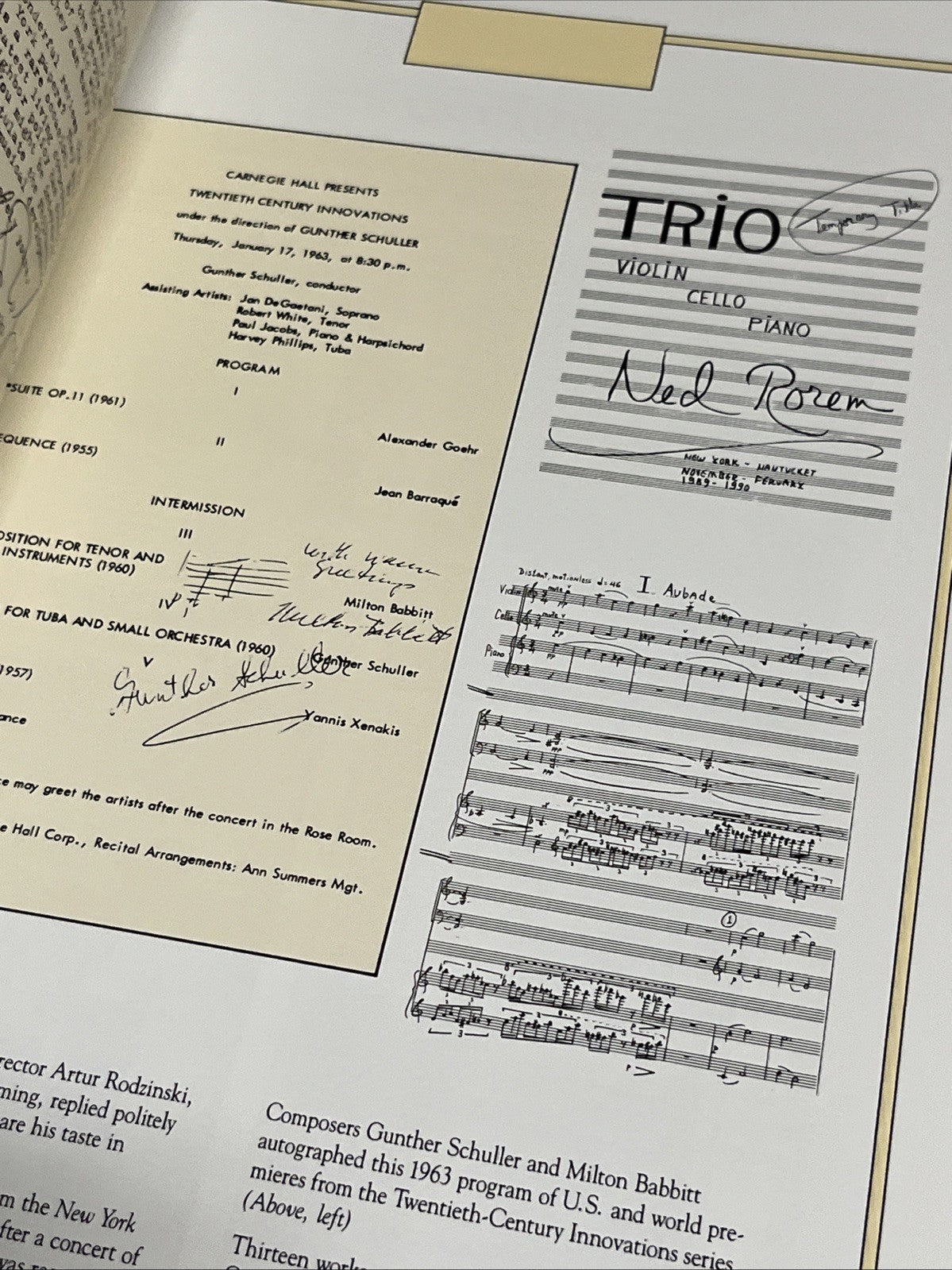 ECHOES AND ARTIFACTS: 100 YEARS AT CARNEGIE HALL Centennial Exhibition 1991
