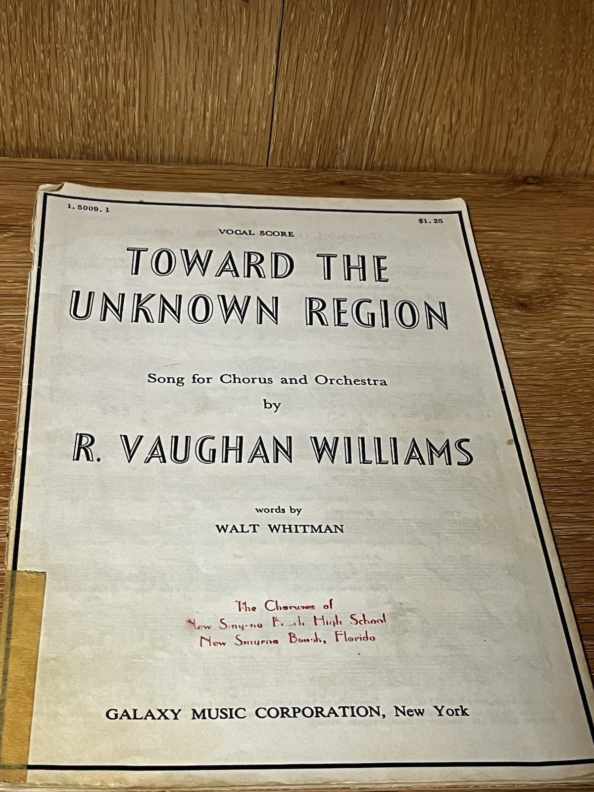 vaughan williams, ralph: toward the unknown region by walt whitman 1918