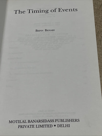 The Timings of Events 1st Edition Bepin Behari 2002