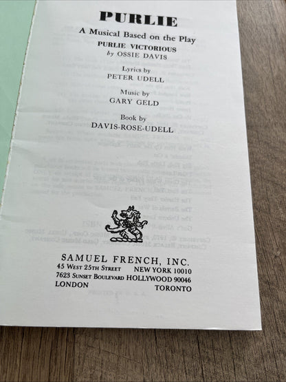 ANGEL and PURLIE Victorious Ossie Davis & Udell/Geld/ French's Musical Library/