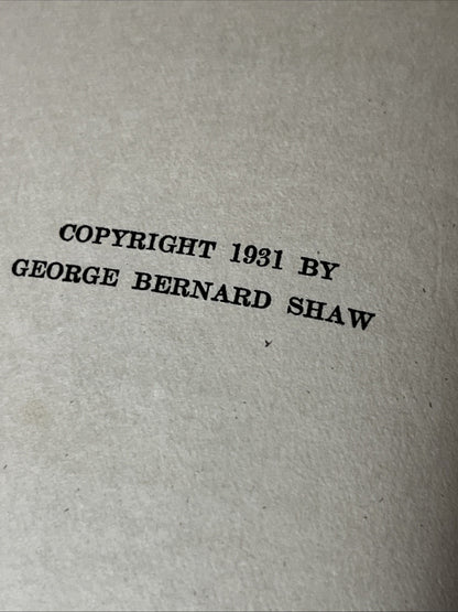 THE APPLE  CART: Bernard Shaw First Edition 1931 London, Drama