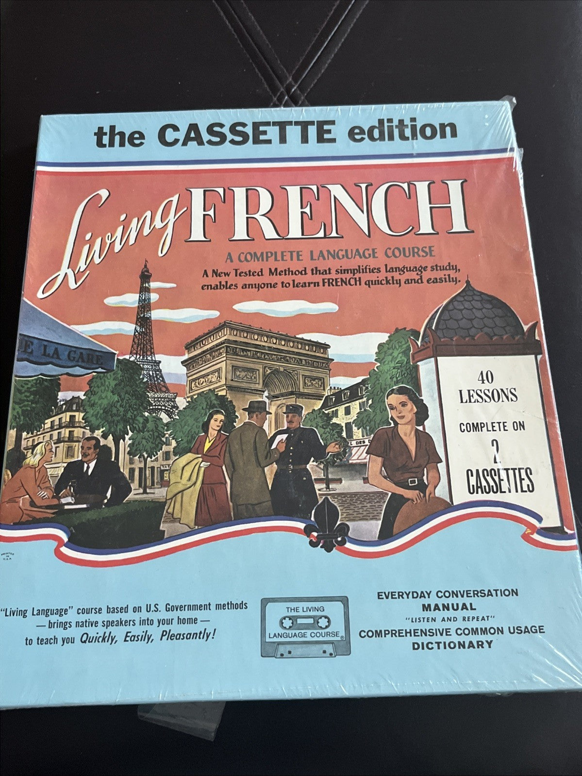 LIVING FRENCH Cassette Edition Complete Language Course 40 Lessons, 2 Cassettes