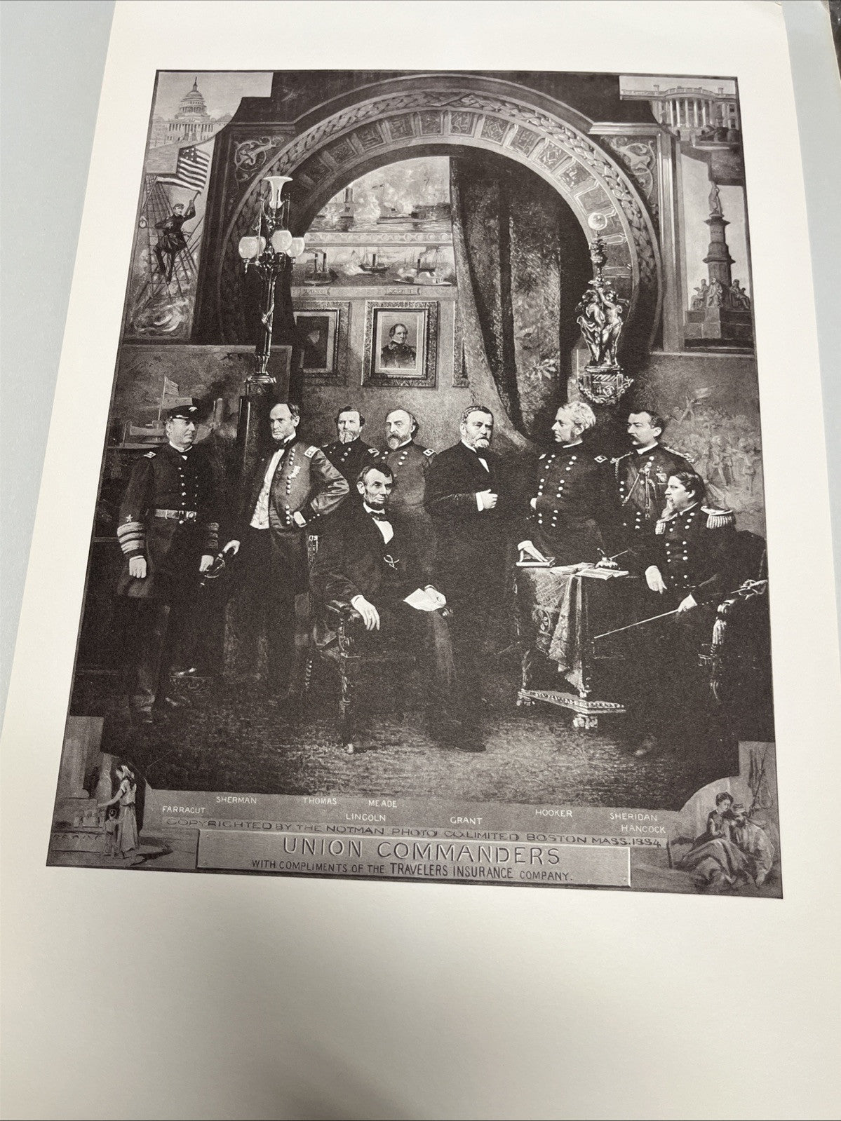 1961 TRAVELERS INSURANCE CO UNION & CONFEDERATE COMMANDERS OF CIVIL WAR - 19th C