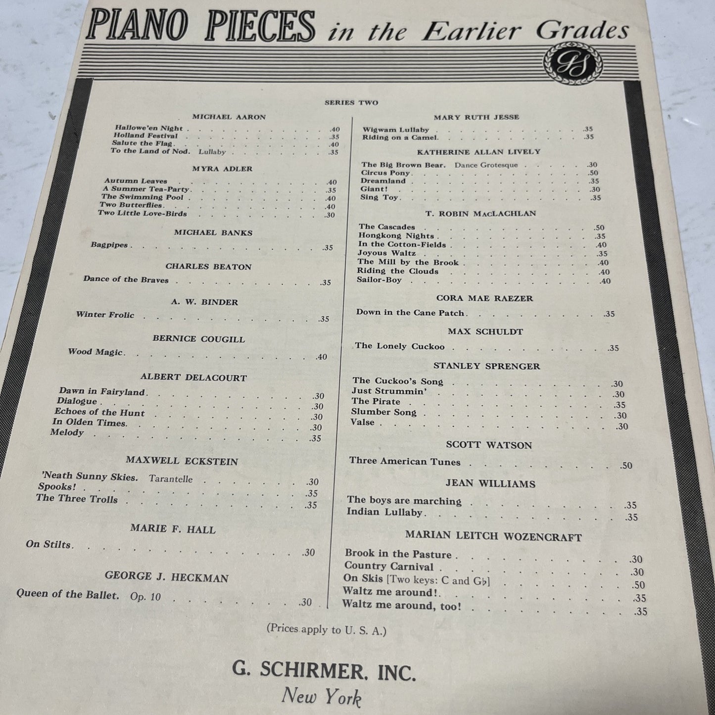 Piano Pieces in the Earlier Grades Spinning Song Op 14 No 4