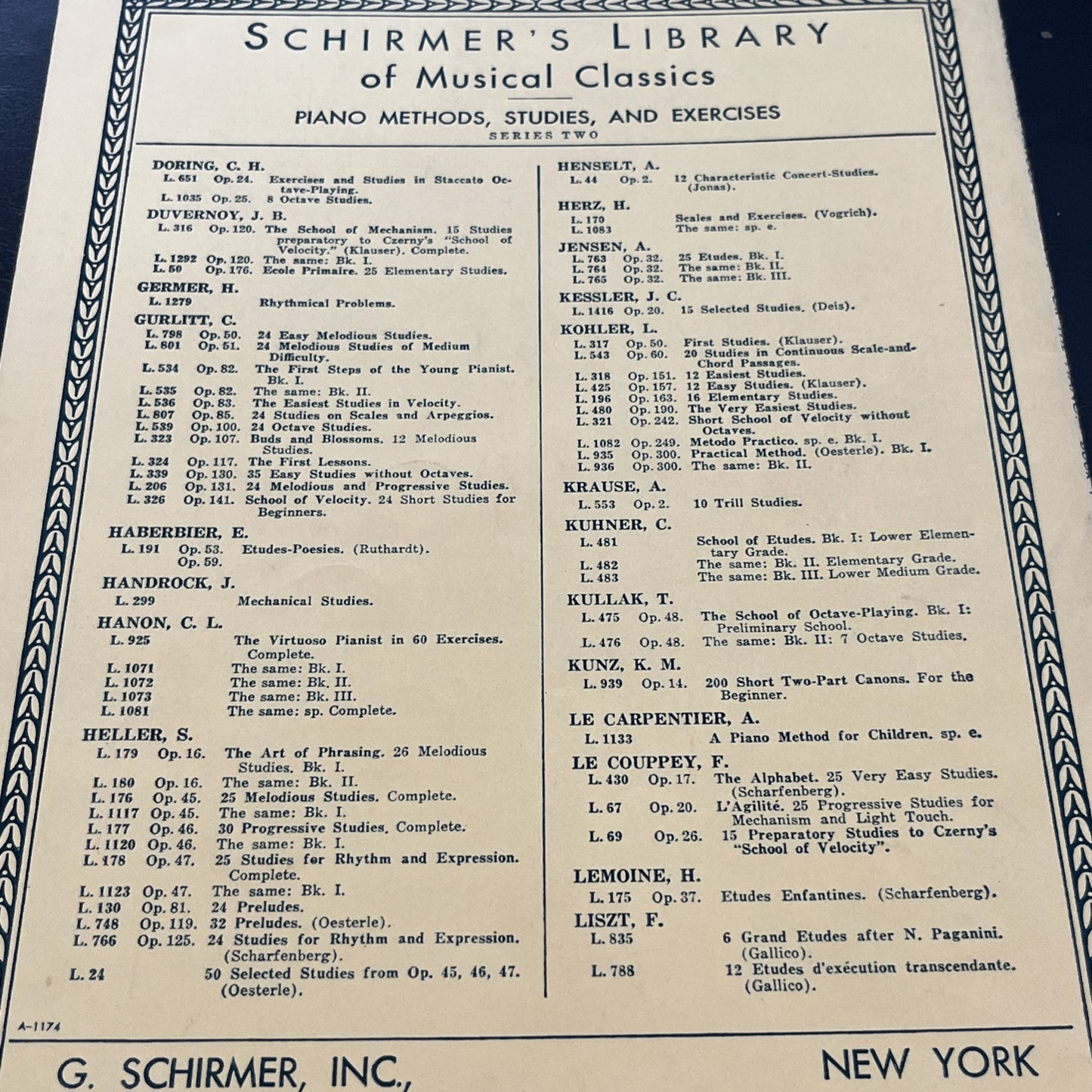 Hanon the Virtuoso Pianist - -Bk. 60 Exercises Vol 1071 Schirmer; Book 1  (1928)