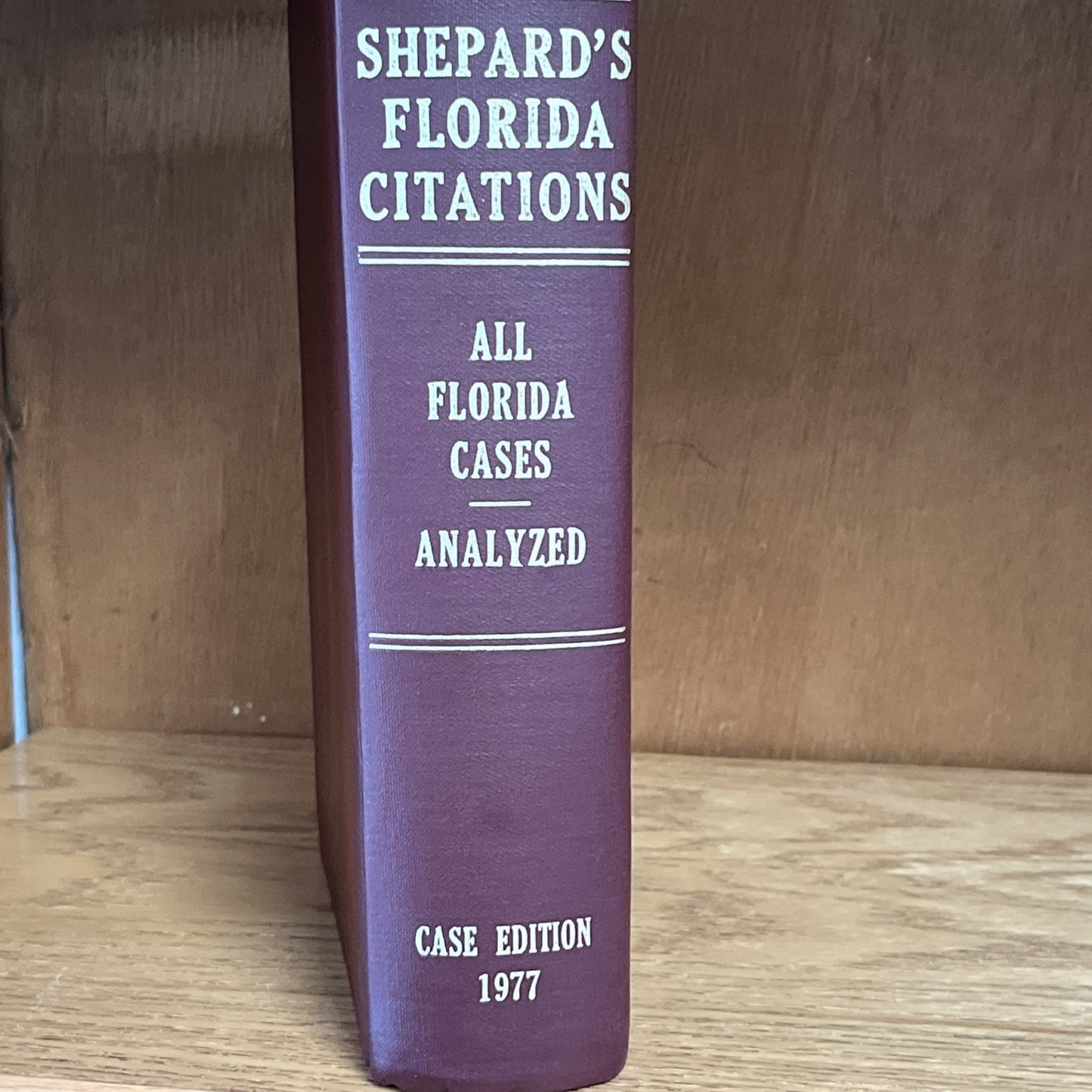 Shepard’s Florida Citations, All Florida Cases, Analyzed, Case Edition 1977 HC