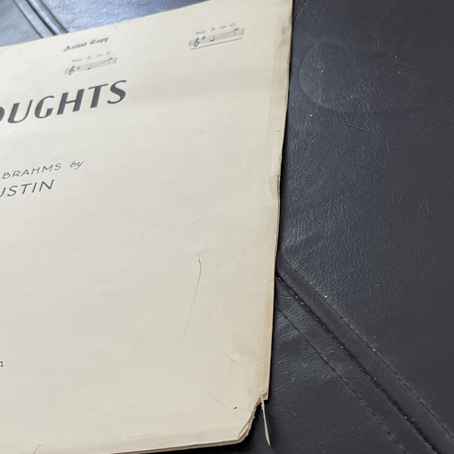 Rare Vintage Thoughts Song by Ernest R.H. Elkin BRAHMS Op. 39; No.15 - (1935)