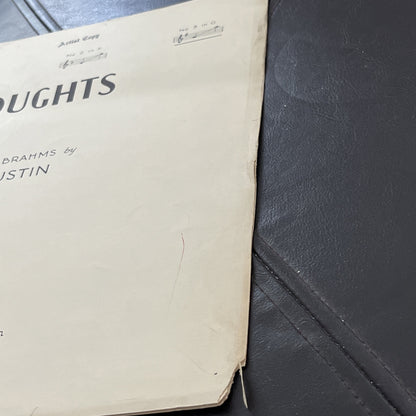 Rare Vintage Thoughts Song by Ernest R.H. Elkin BRAHMS Op. 39; No.15 - (1935)
