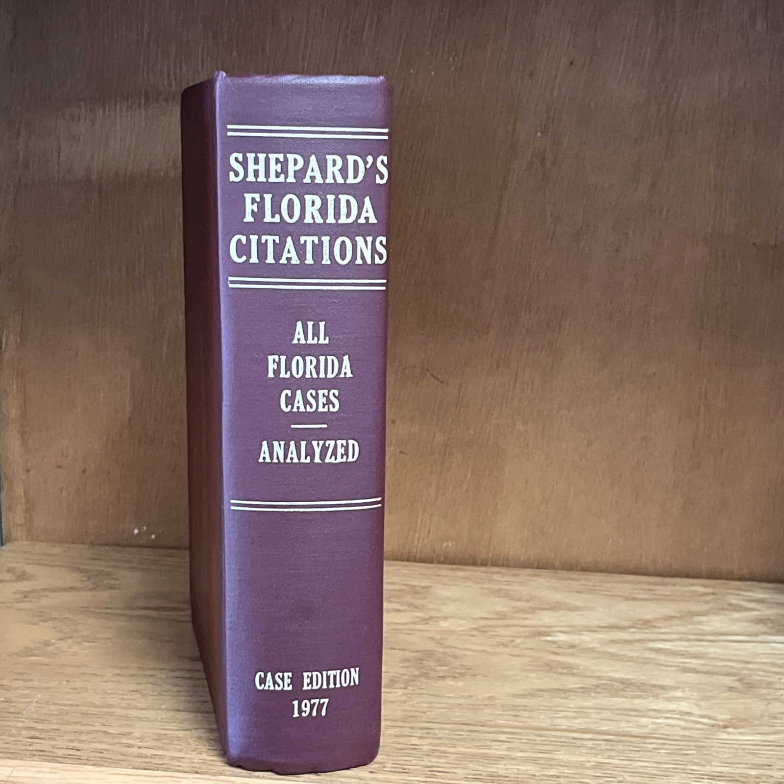 Shepard’s Florida Citations, All Florida Cases, Analyzed, Case Edition 1977 HC