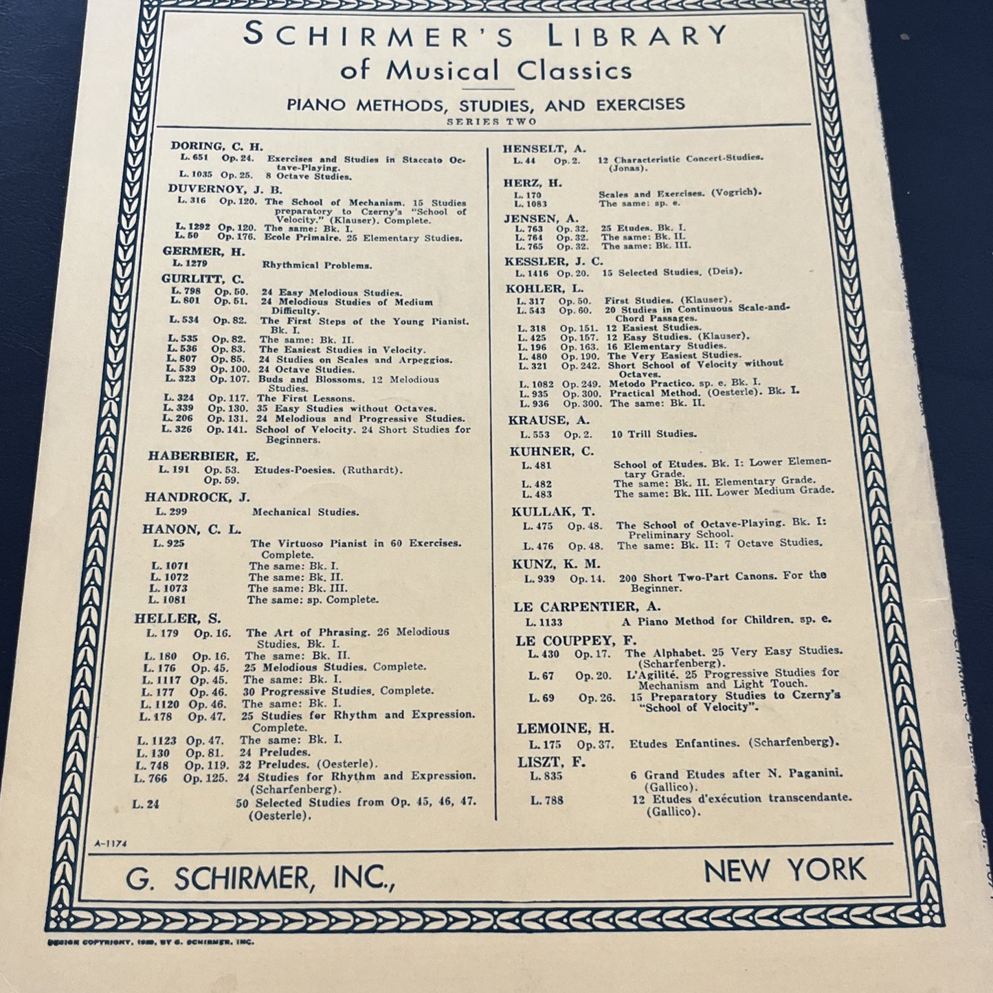 Hanon the Virtuoso Pianist - -Bk. 60 Exercises Vol 1071 Schirmer; Book 1  (1928)