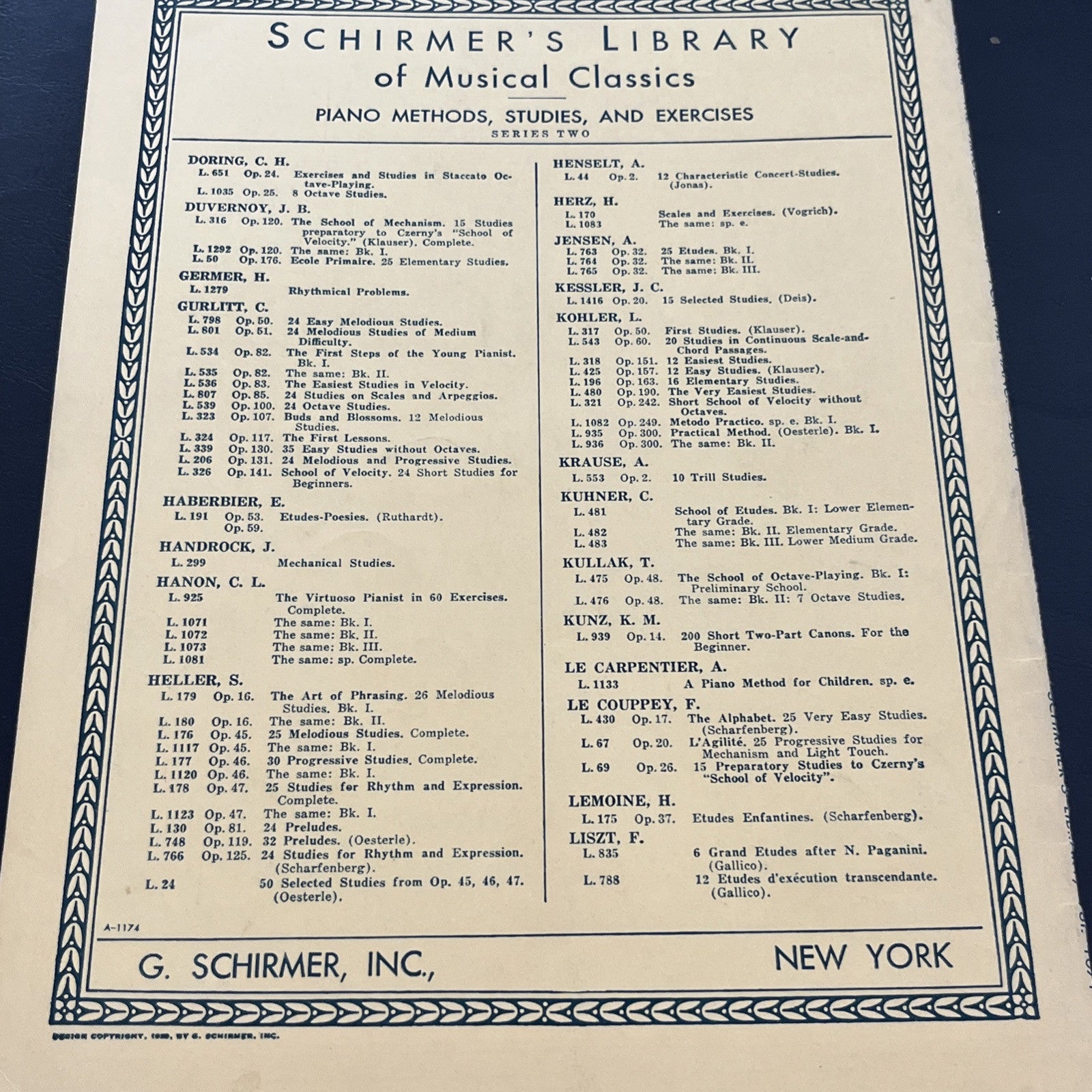 Hanon the Virtuoso Pianist - -Bk. 60 Exercises Vol 1071 Schirmer; Book 1  (1928)