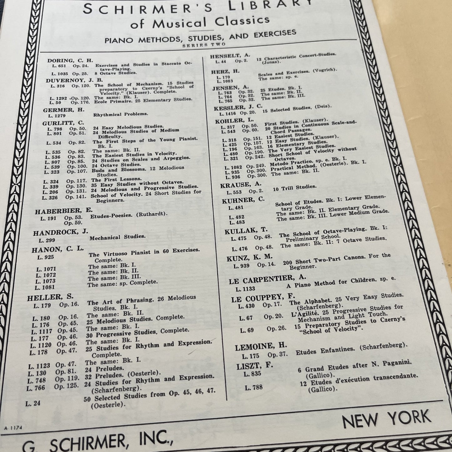 Schirmer's Library Vol 500 Burgmuller Op 100.25 Easy Progressive Studies Piano