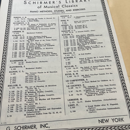 Schirmer's Library Vol 500 Burgmuller Op 100.25 Easy Progressive Studies Piano