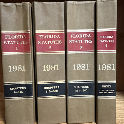 1981 Florida Statutes Book,State of Florida Publication,Legal Reference Book 1-4