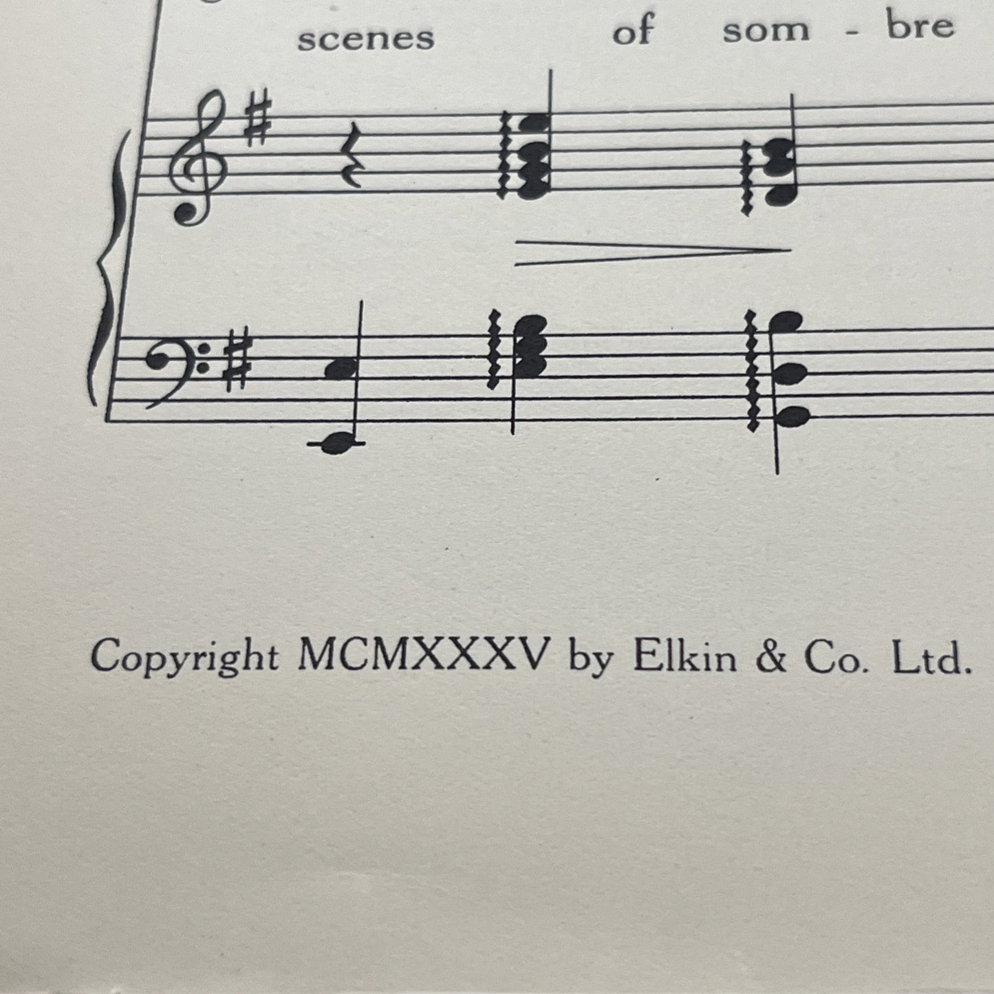 Rare Vintage Thoughts Song by Ernest R.H. Elkin BRAHMS Op. 39; No.15 - (1935)