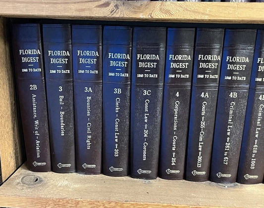 10 Lot Decorative law books; Library Space Office Decoration ;Florida Digest
