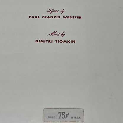 Vintage Sheet Music Friendly Persuasion 1956 ( THEE I LOVE) By Dimitri Tiomkin