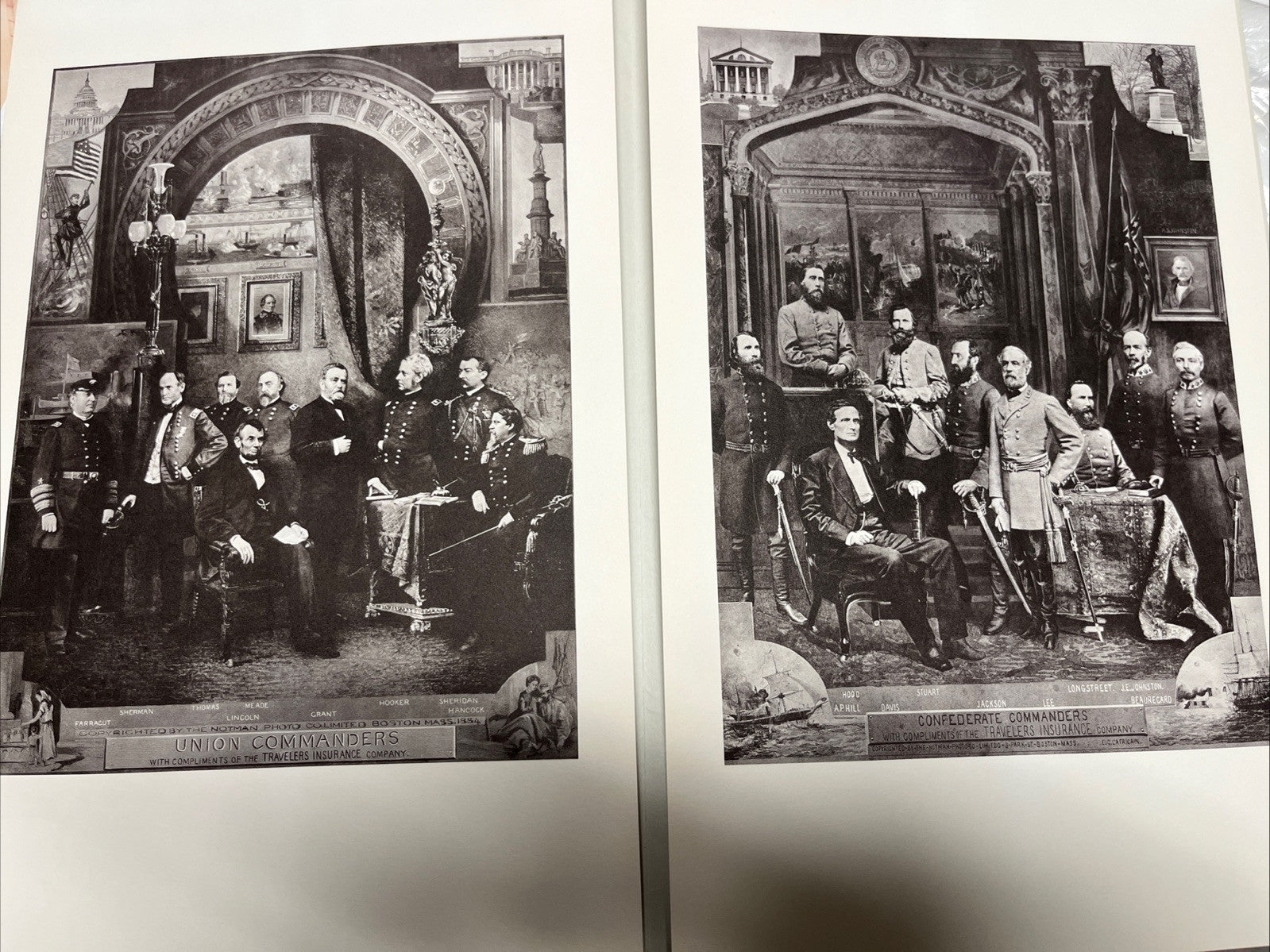 1961 TRAVELERS INSURANCE CO UNION & CONFEDERATE COMMANDERS OF CIVIL WAR - 19th C