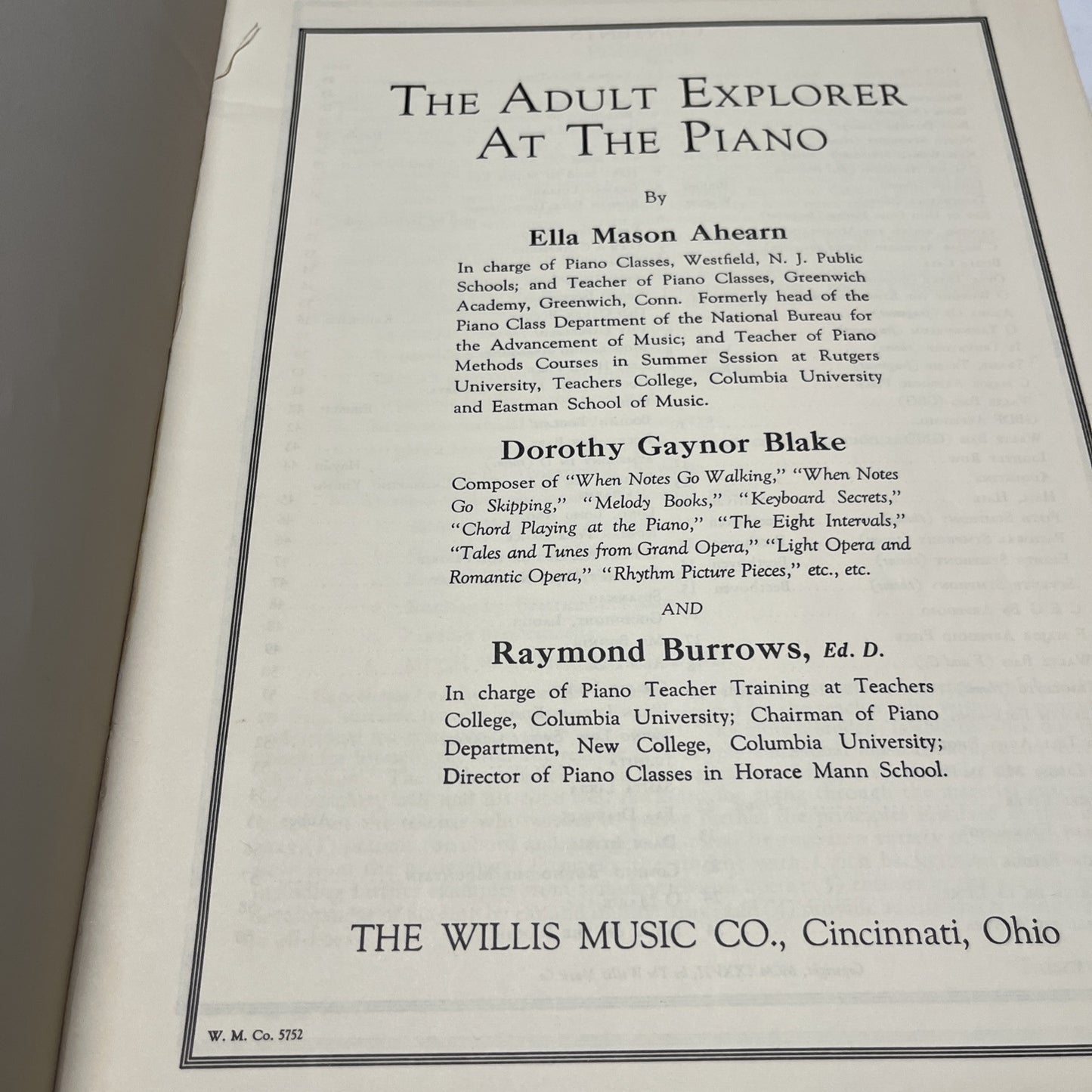 THE ADULT EXPLORER AT THE PIANO STAPLE BOUND – 1937 SHEET MUSIC