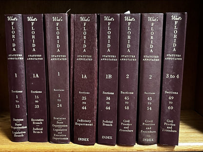 8 West’s Florida Statutes Annotated,Legal Reference Book Office Decor  Vol 1 - 4