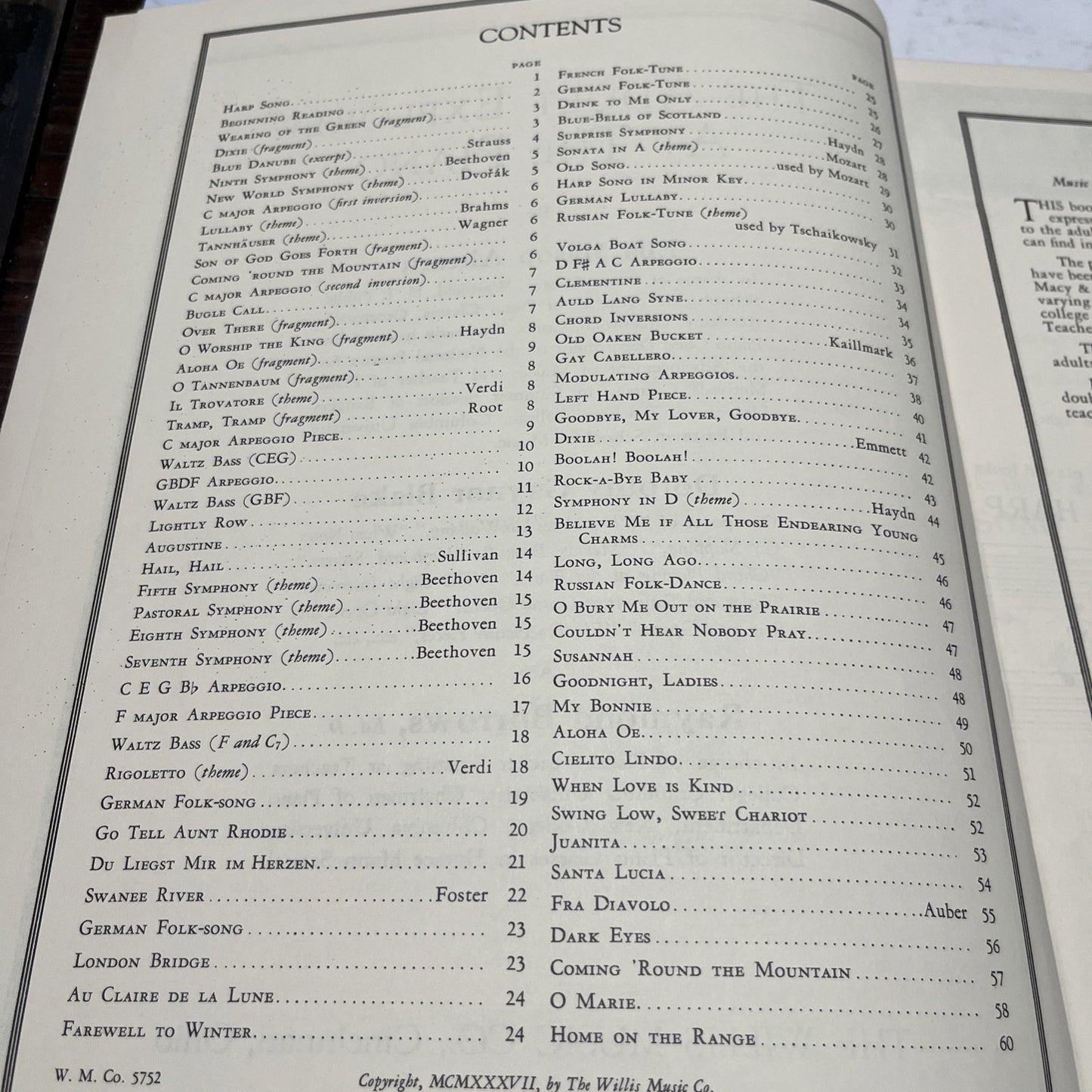 THE ADULT EXPLORER AT THE PIANO STAPLE BOUND – 1937 SHEET MUSIC