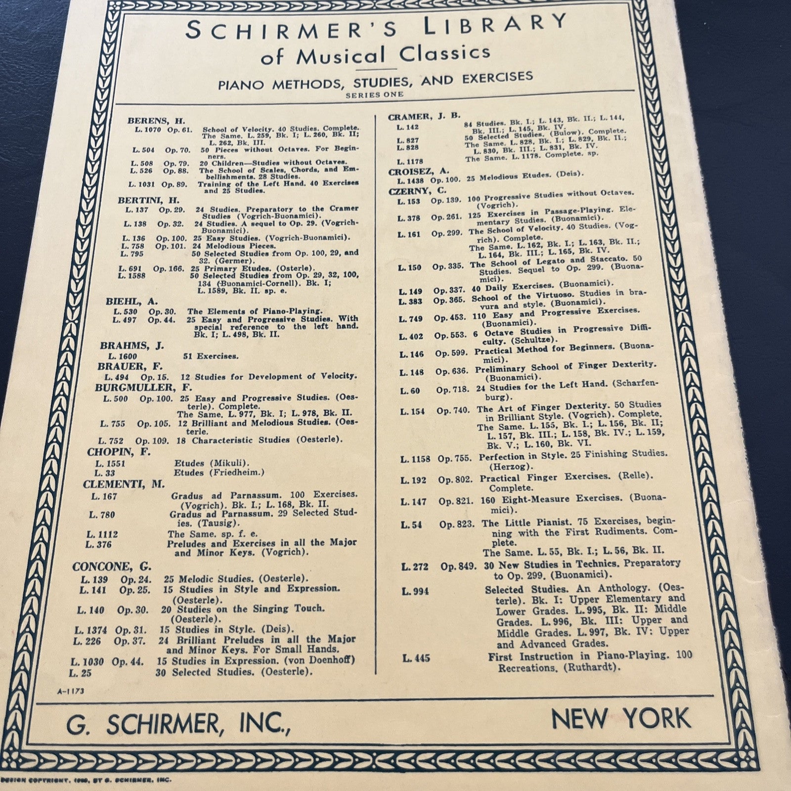 Schirmer's Library Vol 500 Burgmuller Op 100.25 Easy Progressive Studies Piano