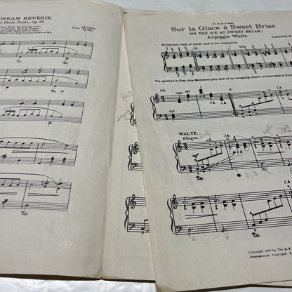 Vintage Sheet Music Sur La Glacé A Sweet Briar 1938 Caroline Crawford
