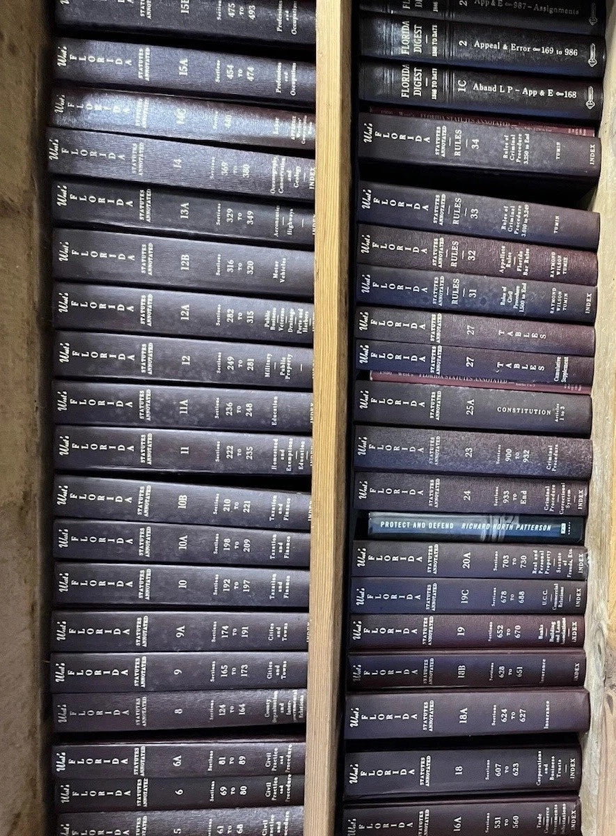 80 Lot Brown Gold Office Decorating Law books; West Florida Statutes Annotatied