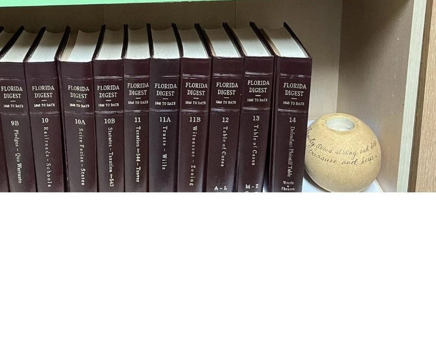 20 Books for decor; Decorative law books - Florida Digest