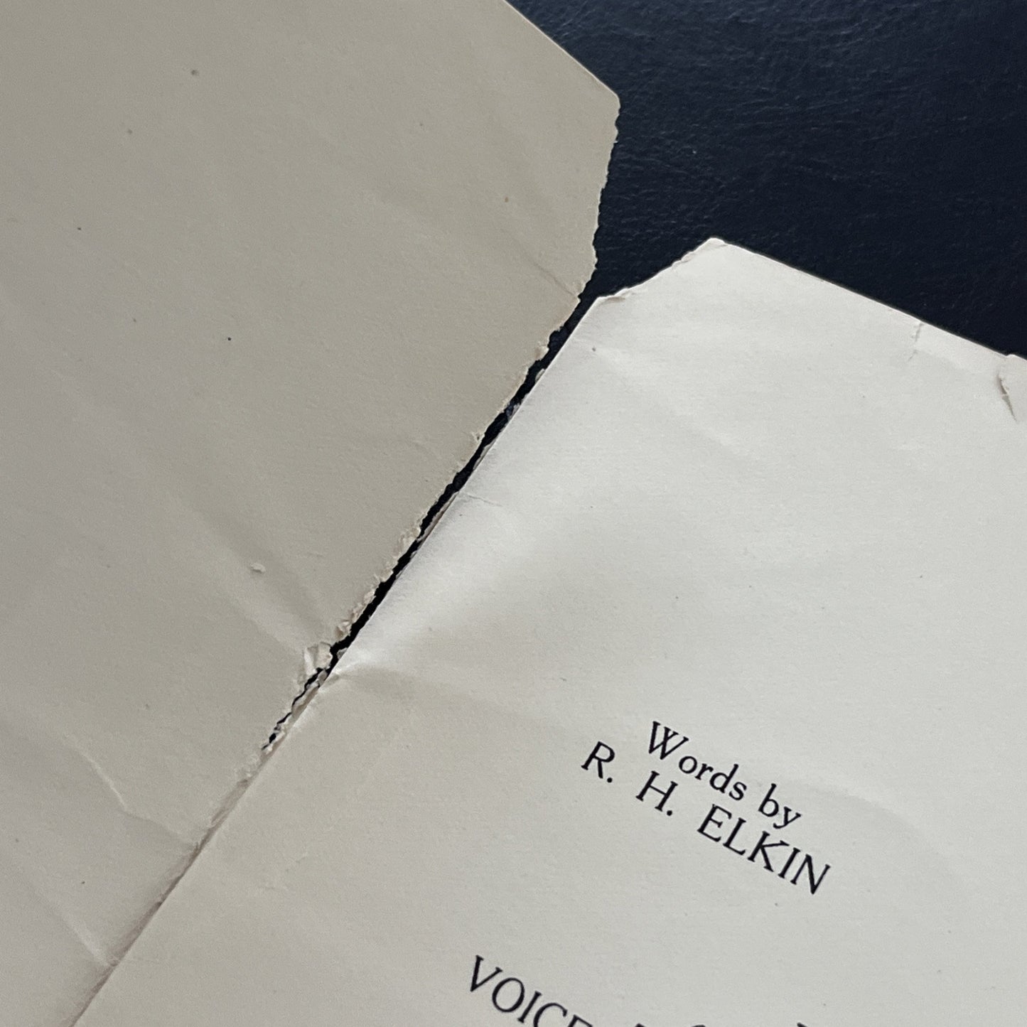 Rare Vintage Thoughts Song by Ernest R.H. Elkin BRAHMS Op. 39; No.15 - (1935)