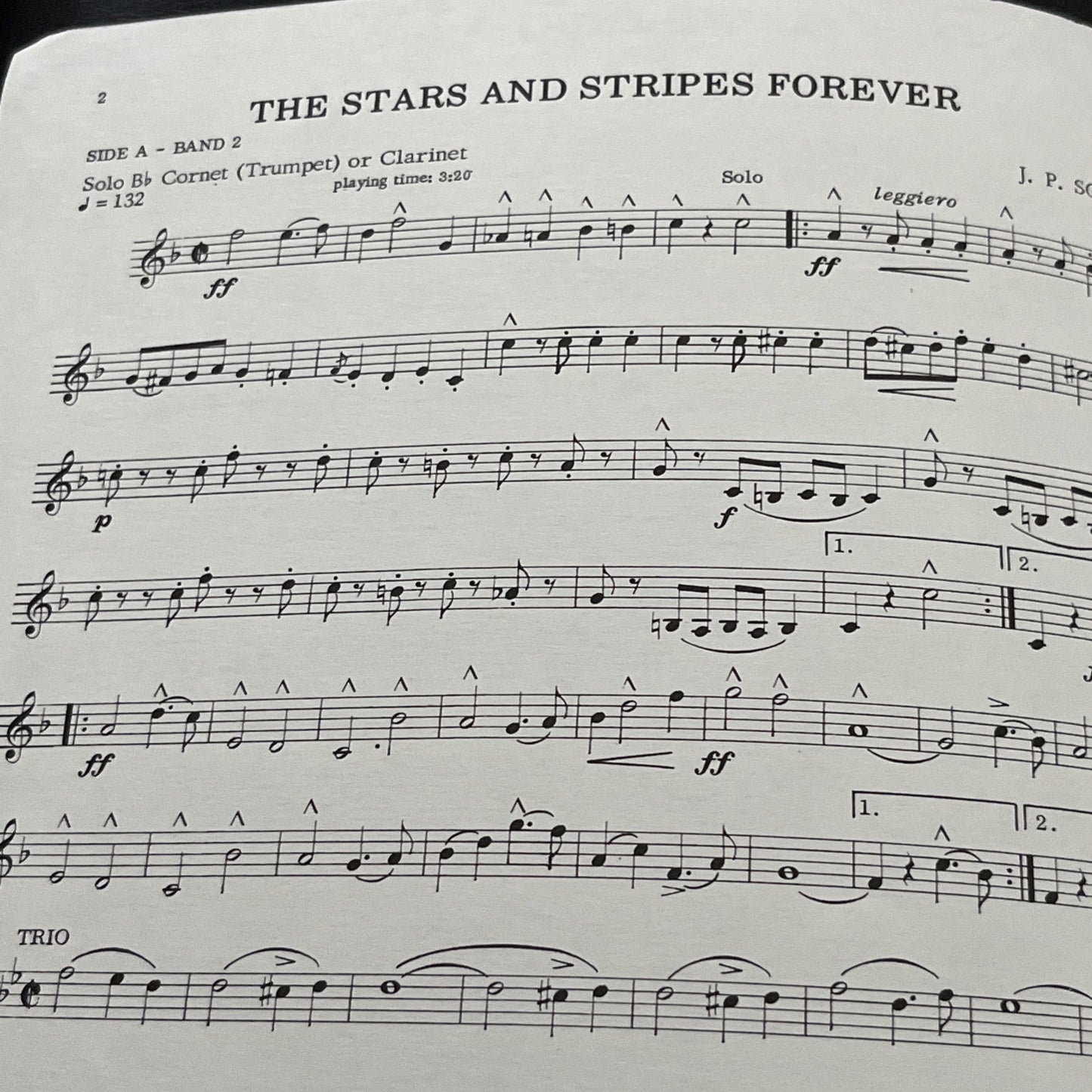 The Stars And Stripes Forever John Phillip Sousa piano sheet music Vintage 1897