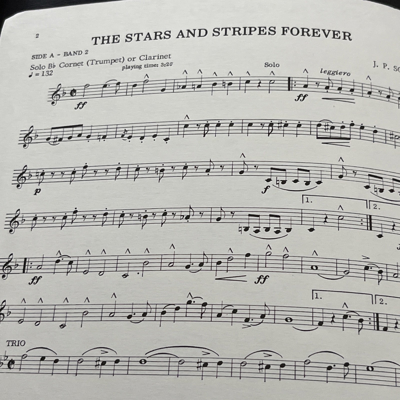 The Stars And Stripes Forever John Phillip Sousa piano sheet music Vintage 1897
