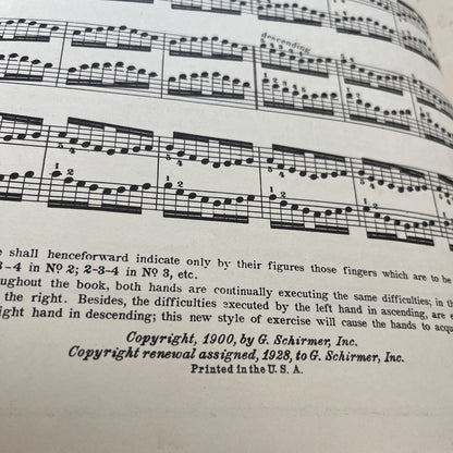 Hanon the Virtuoso Pianist - -Bk. 60 Exercises Vol 1071 Schirmer; Book 1  (1928)