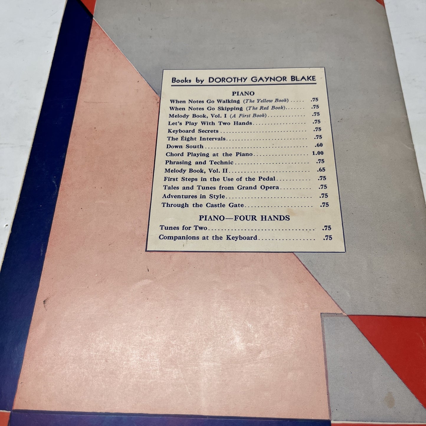 THE ADULT EXPLORER AT THE PIANO STAPLE BOUND – 1937 SHEET MUSIC