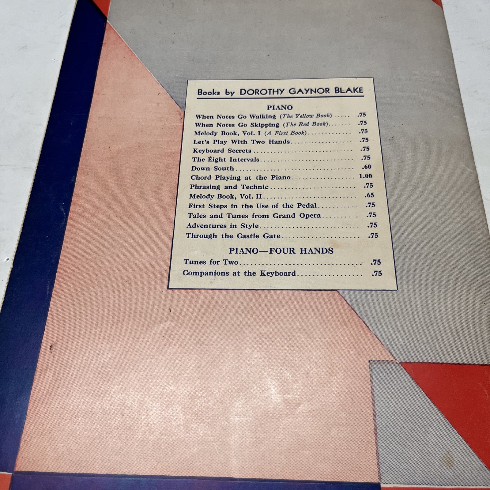 THE ADULT EXPLORER AT THE PIANO STAPLE BOUND – 1937 SHEET MUSIC
